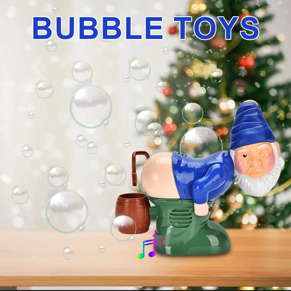 Macchina per bolle di testa di Babbo Natale Scoreggia elettrica creativa Babbo Natale con suono e luce Bomboniere natalizie a batteria