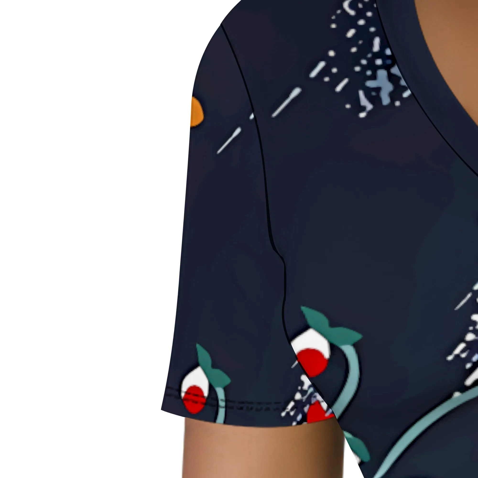 Nupusa Floral Vine Print Dress for Women Regular Size Summer Casual Scoop Neck Short Sleeve Maxi Dress