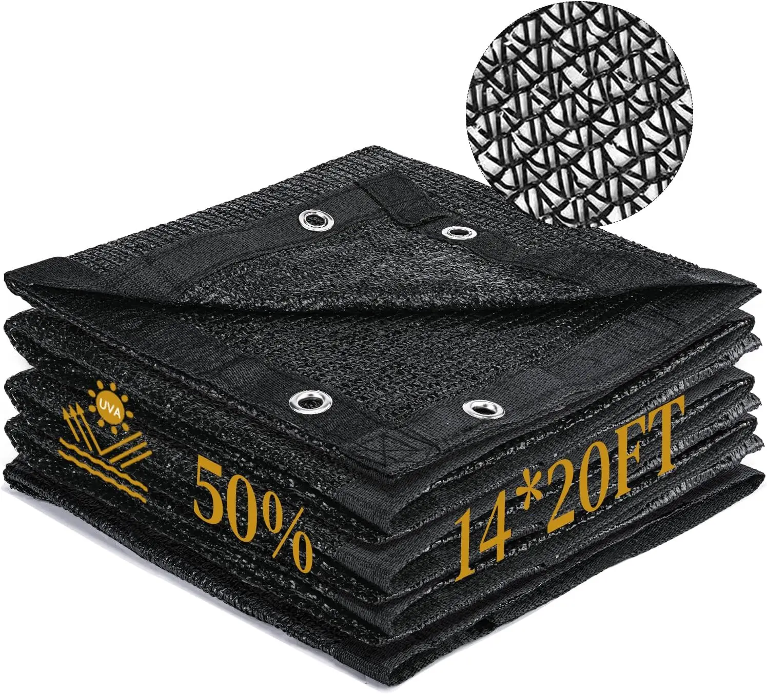 

Sun Shade Mesh Tarp with Reinforced Grommets, Durable HDPE Material Outdoor Shade Cloth（14 x 20 FT 50%）