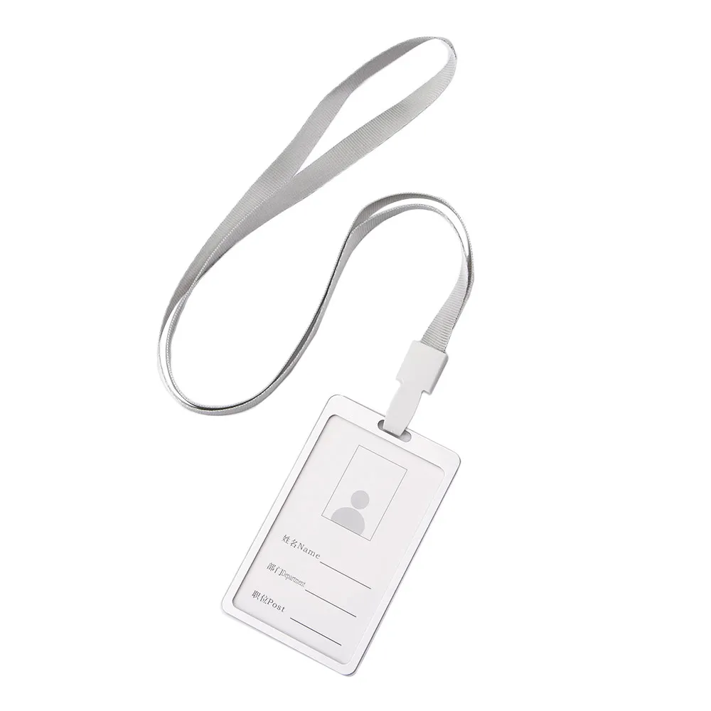 

Alloy Employee Name Metal Case Business Company Cover Identity Work Badge Pass Tag ID Card Holder with Lanyard
