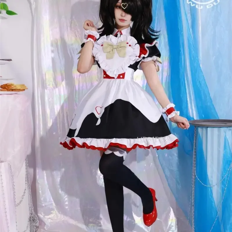 Jogo Fantasia de Cosplay de Necessidade Menina, Vestido Empregada, KAngel Anime, Vestido Lolita, Oversize, Ame Chan