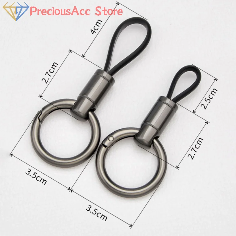 Anti-Lost Car Key Ring High Quality Split Rings Keyring Leather Rope Pendant Car Key Pendant Keychain Holder