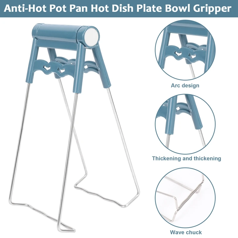 ถุงมือซิลิโคนกันลื่นที่จับกันร้อนที่หนีบกระทะหม้อร้อนเครื่องมือหนีบยึดชามจานร้อน (เหมาะกับ)