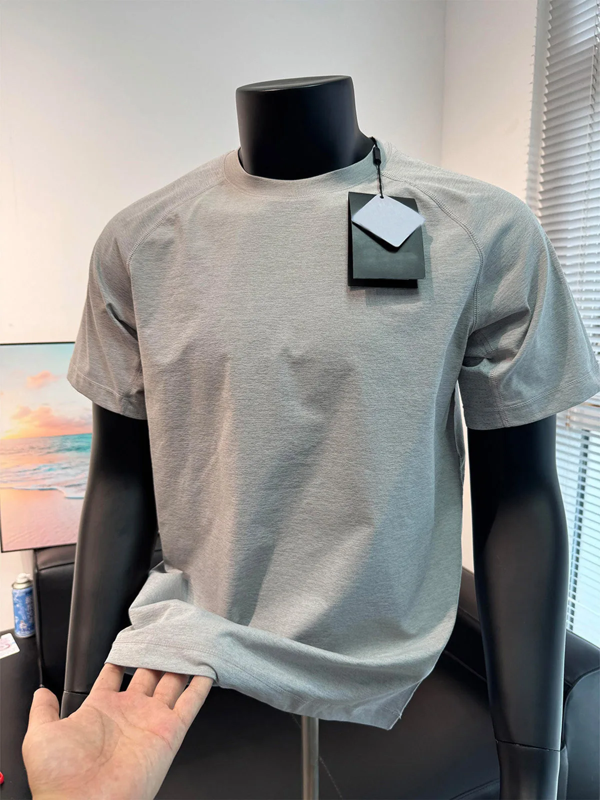 Ice Silk Quick Dry Thin Men's T-Shirt Half Sleeve Sport Riding Clothes Cool Feeling Breathable Sweat Absorbent round Neck Top