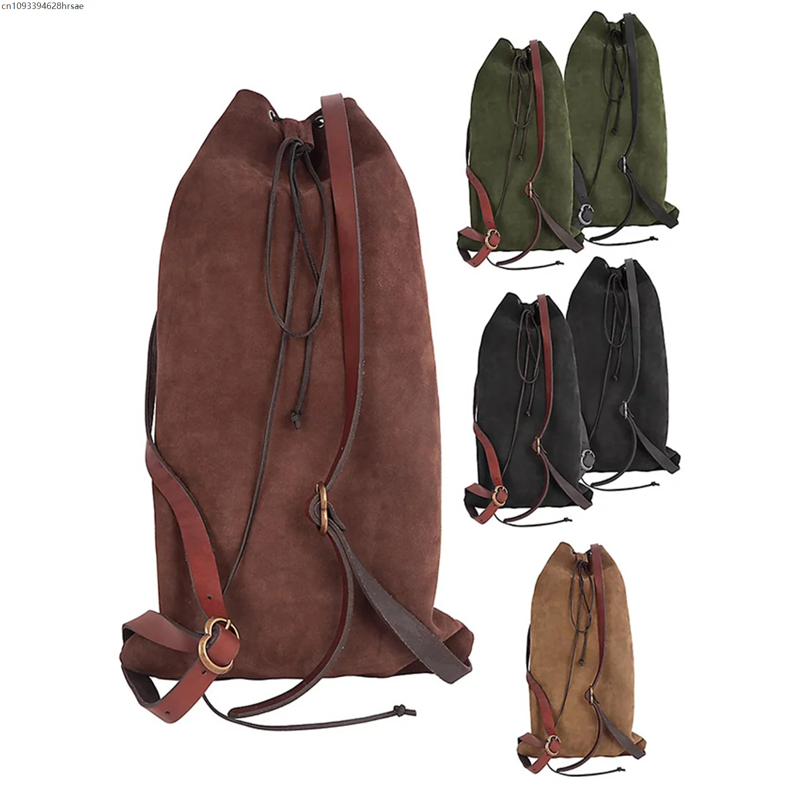 Renaissance Drawstring Leather Steampunk Waist Bag Medieval Backpack Fanny Pack Hip Bag Vintage Belt Bag Halloween Costume Props