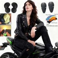 Women Kevlar Motorcycle Pants Black Tight Racing Jeans Shockproof and wear-resistant Protective Pads 032