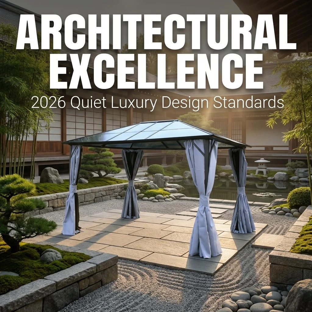 #Custom 10x13ft Alu-Iron Gazebo 6mm Sunboard Single Roof Garden Pergola With Netting and Sliding Curtains Wholesale