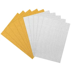 10pcs Glitter Paper Cardstock, A4 Glitter Paper for DIY Projects, Scrapbook, and Craft, Birthday,& Silver Gold leaf