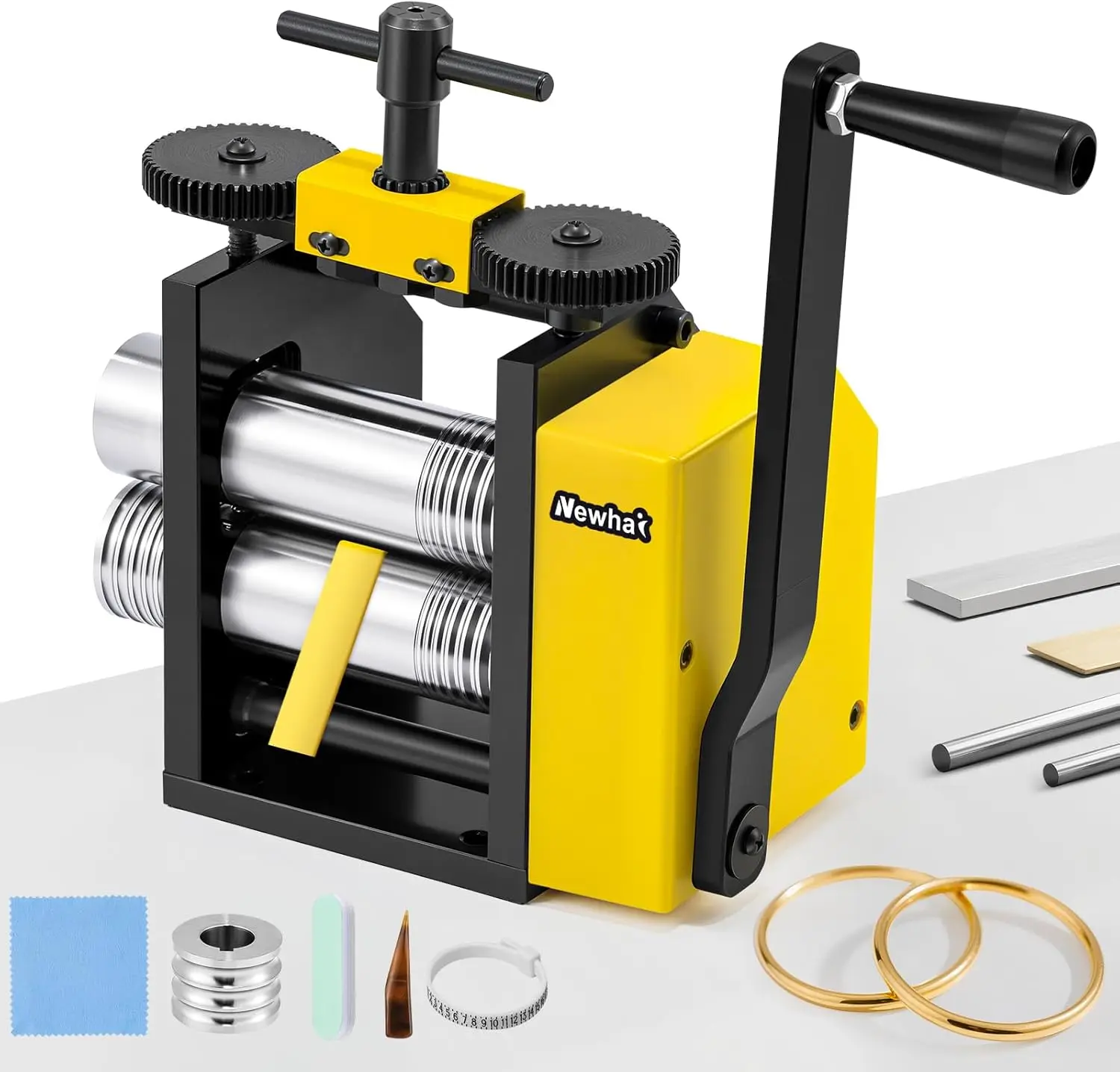 

Jewelry Rolling Mill Machine 3 in 1 Manual Roller Mill 0.1-7mm Adjustable Press Thickness Jewelry Making Tool for Metal Stretchi