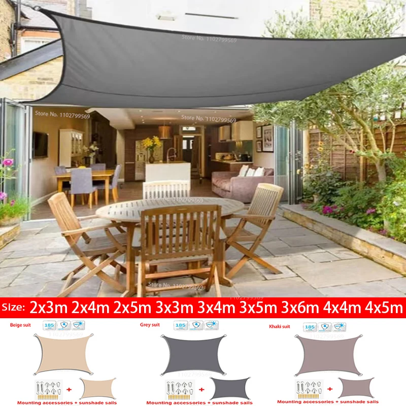 Waterproof sunshade sail, garden sunshade canopy, beach camping sunshade umbrella, outdoor sunshade cloth, waterproof canopy