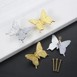 2Pcs Butterfly Shape Furniture Handle Zinc Alloy Vintage Kitchen Cabinet Knobs Dresser Drawer Cabinet Pulls Drawer Home Decor