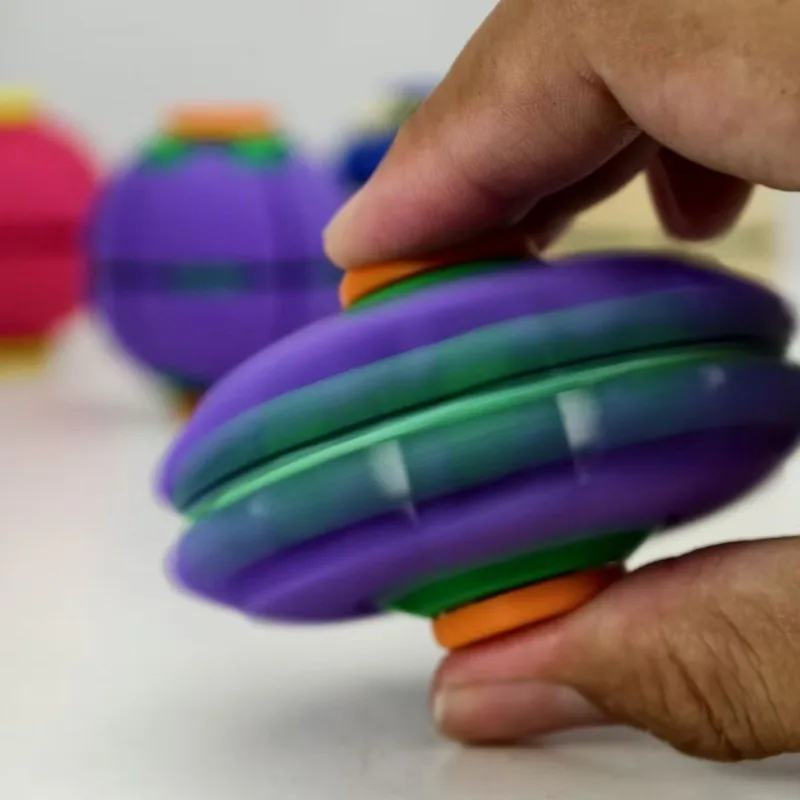 Cross-border 3D printing decompression ball rotation dual-play fingertip pressing gyro office portable decompression toy