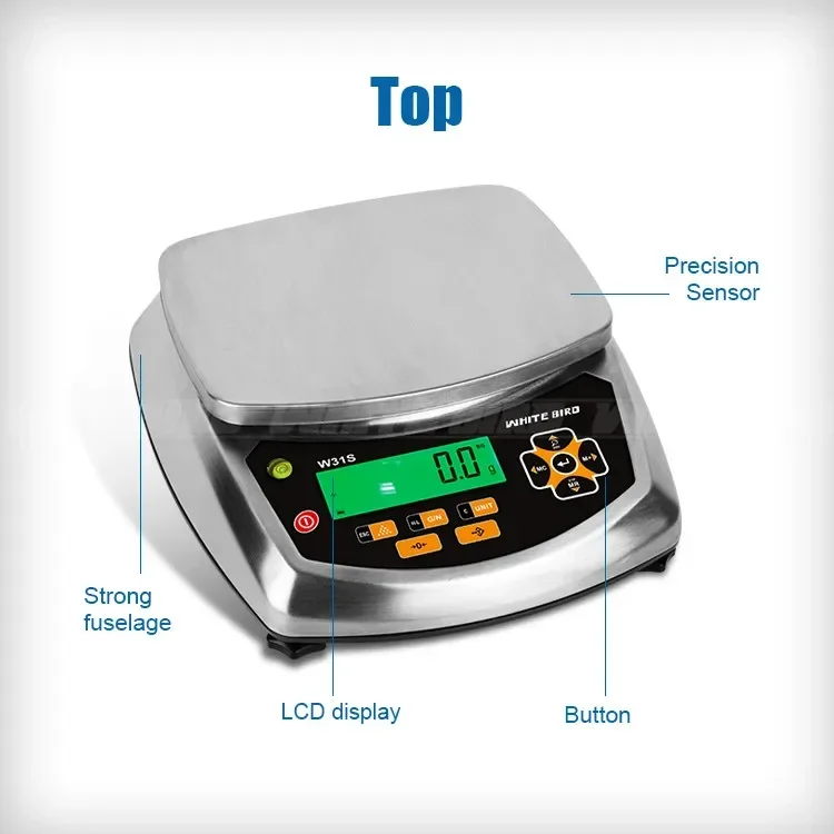 

Free Custom Logo Smart Food weight Overload Indicator Electronic Digital Kitchen Scales Max 2xRS-232C