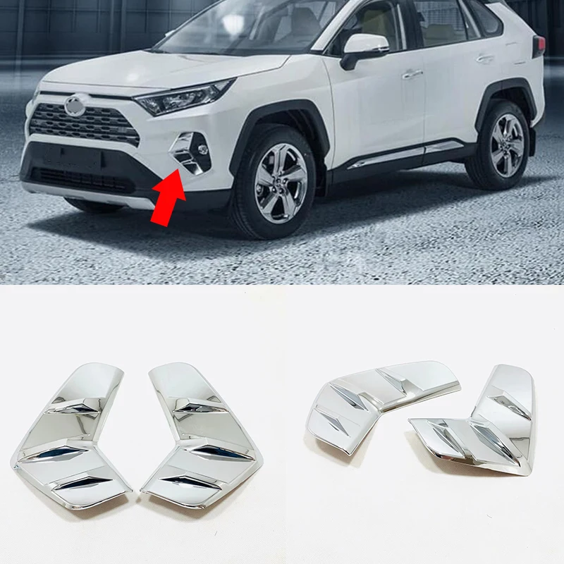 

For Toyota RAV4 RAV 4 2019 2020 Front Foglight Eyebrow Eyelids Cover Trim Fog Light Lamp Protector ABS car styling accessories