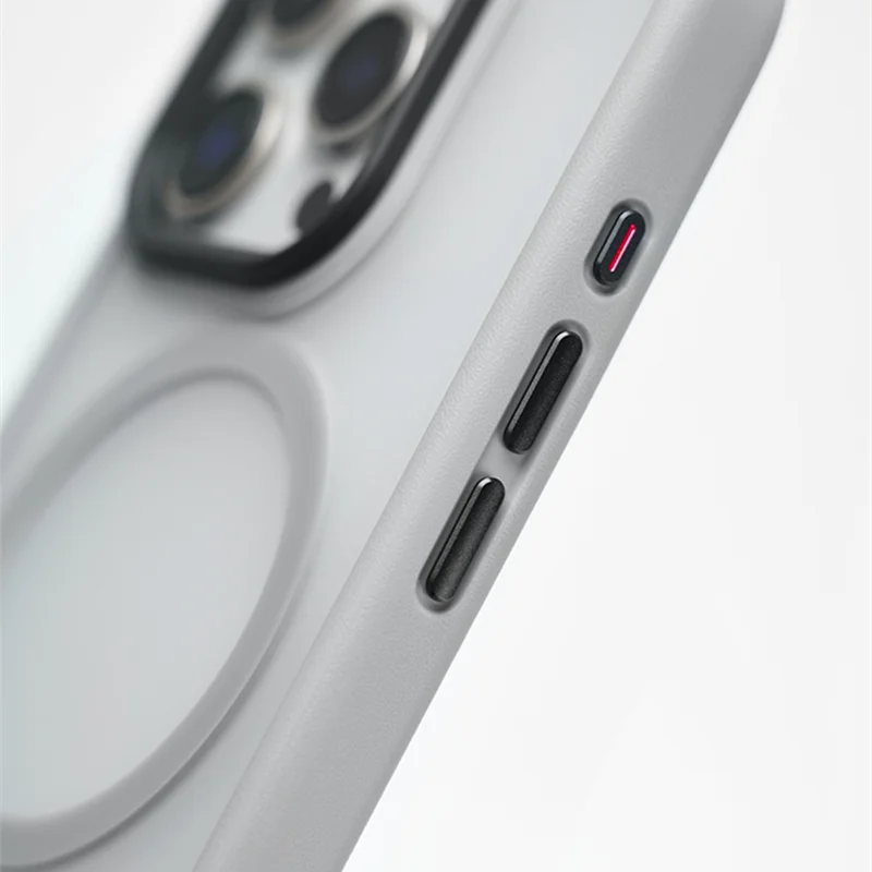 Metal Bracket for Magsafe Phone Case for iphone 17 pro max 16 Pro 15 14 13 Simple Senior Frosted Matte Wireless Charging Cover