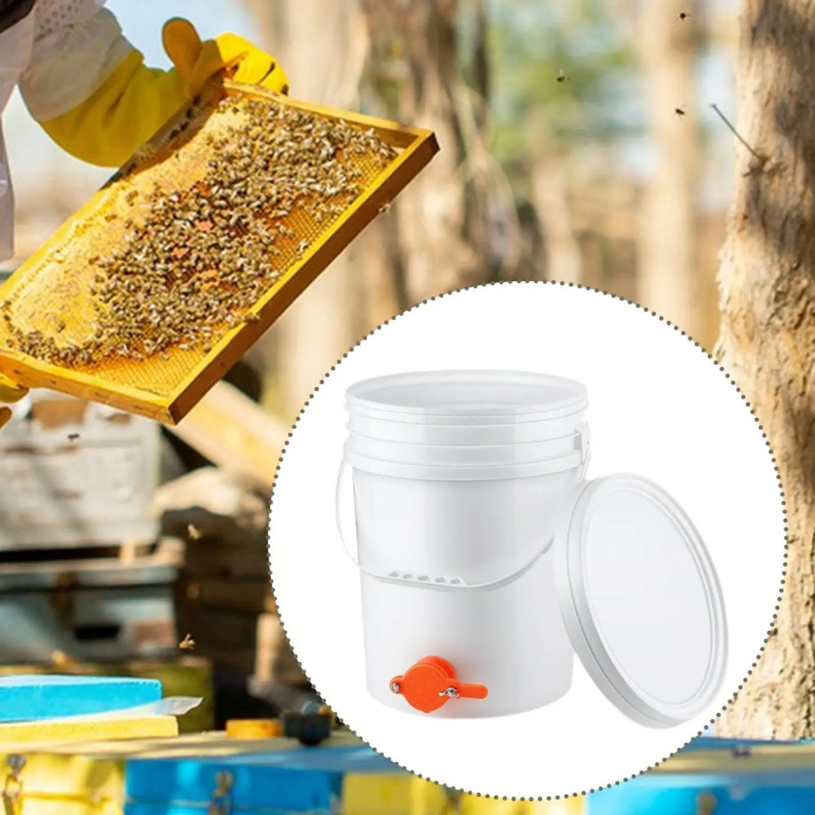 Honey Pail 20 L with Gate Valve Soybean Oil Bucket ,Syrup Storage Honey Pouring