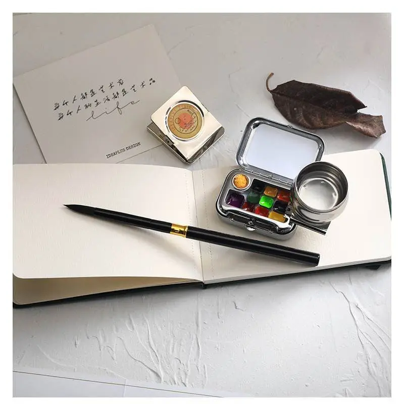 Portable Mini Empty 10/16 Grid Watercolor Box Watercolor Palette Travel Painting Sketch Moisturizing Box Paint Box Art Supplies