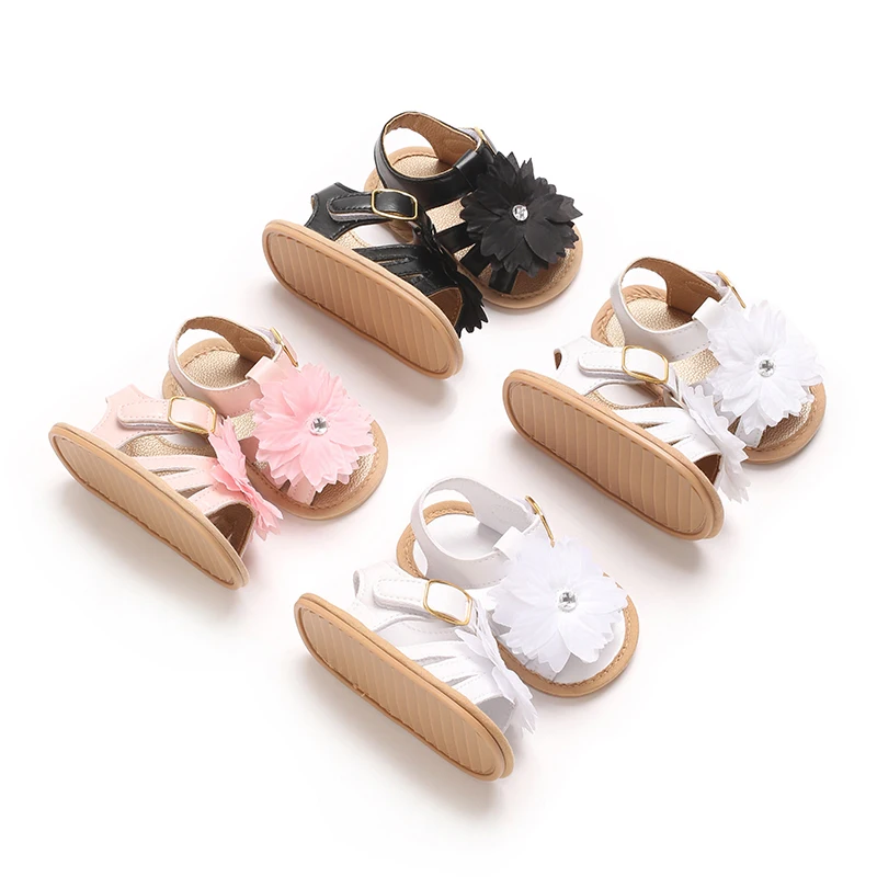 Summer Baby Sandals Anti-slip Rubber Soles Baby Shoes Flower Baby Shoes First Pair Of Breathable Princess Shoes For Walking