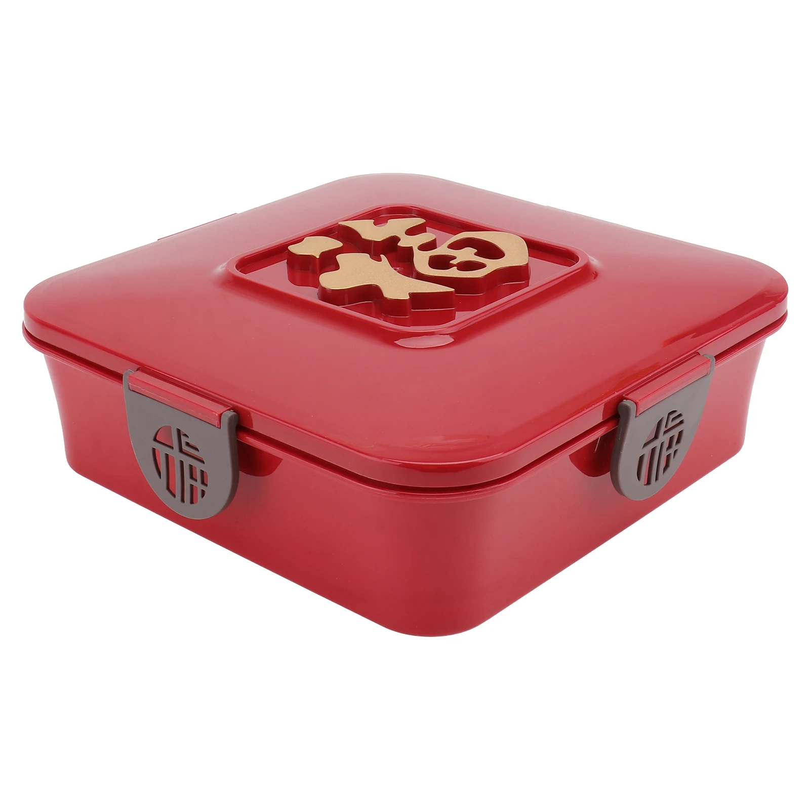 

Candy Plate Snack Tray for Chinese New Year Food Containers Lid Multi Grid Case Dried Fruit Storage Trays Sweets Platter Kitchen