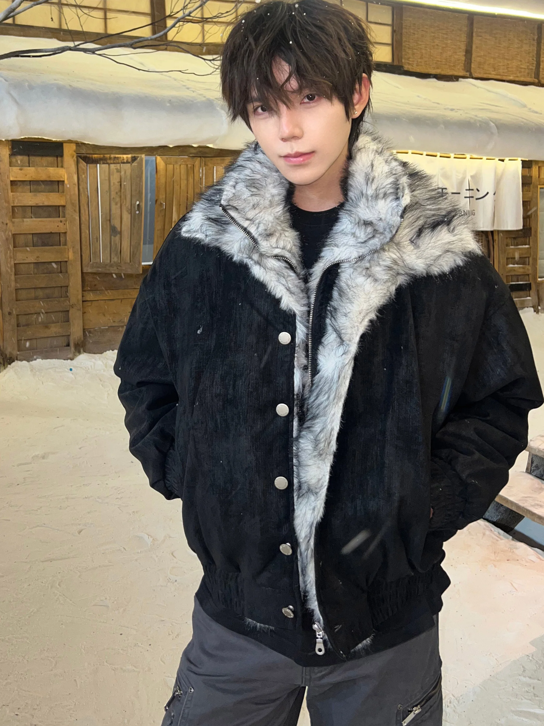 

Ретро-американская двухслойная куртка-пилот с воротником-стойкой, хлопковое пальто для женщин, зимняя мужская хлопковая верхняя одежда Mountain Eagle