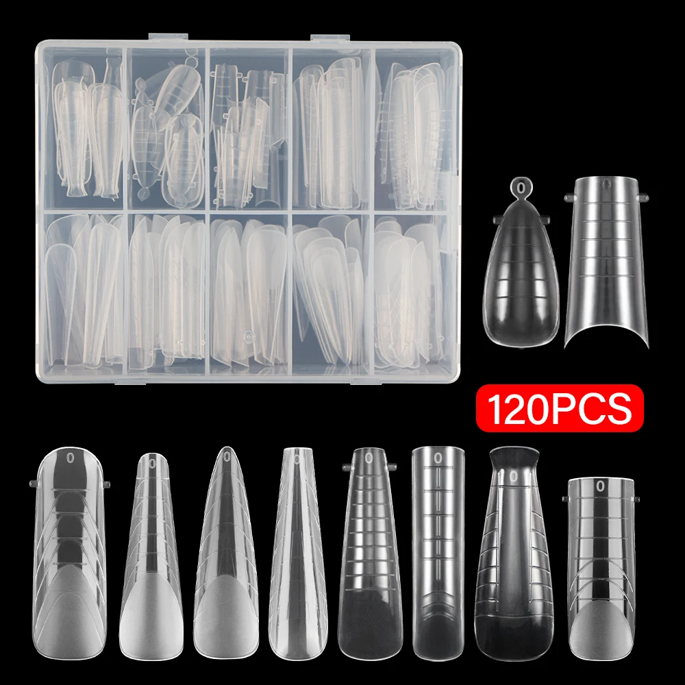 

120 шт./кор. двойные формы для ногтей, форма для наращивания, быстрое выпуклость, система наращивания накладных ногтей, форма с полным покрытием, форма для пальцев