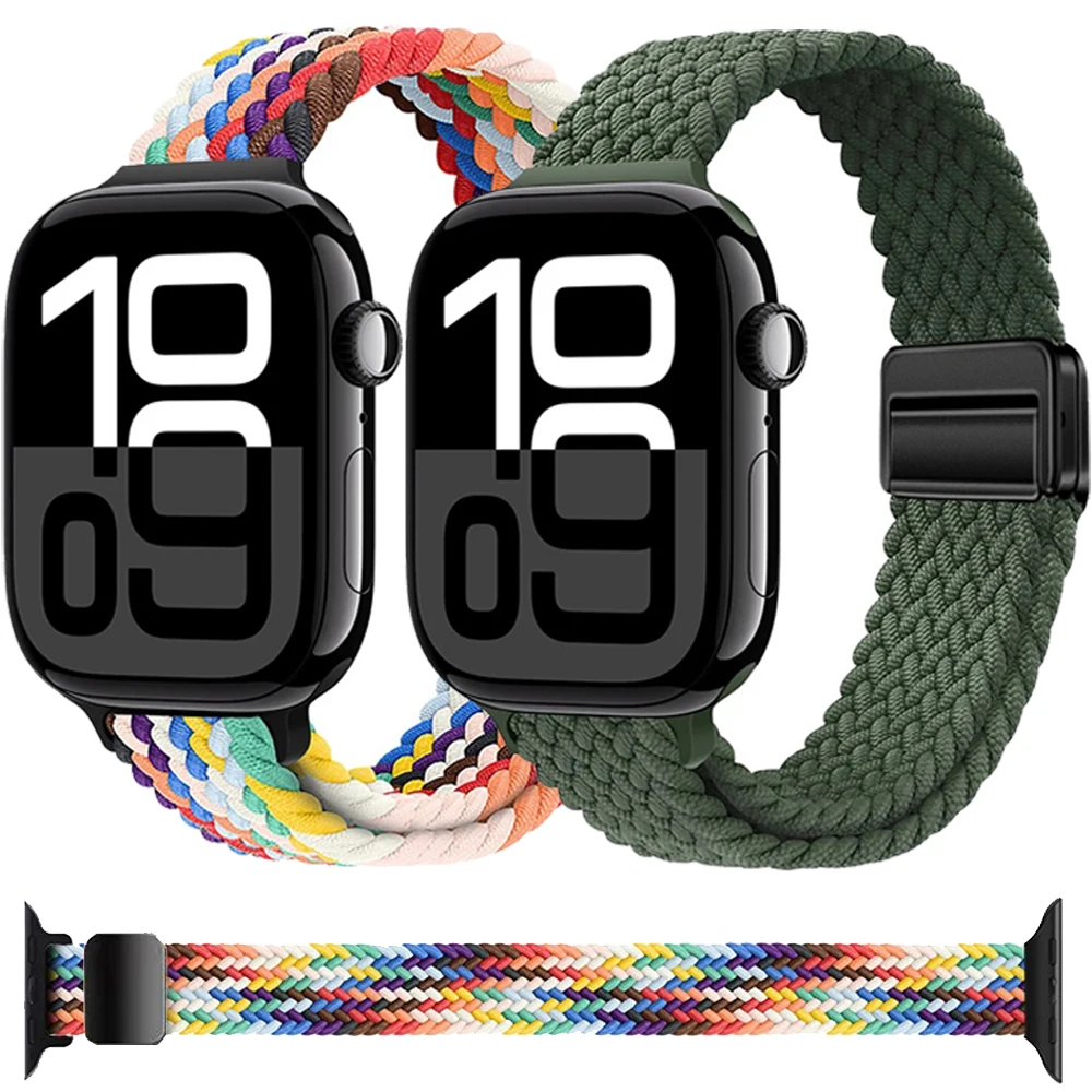 

Woman's Nylon Strap for Apple Watch Band 44mm 40mm 45mm 41mm 42mm 46mm 38mm 49mm Slim bracelet iWatch 10 Ultra 9 8 7 6 5 SE Belt