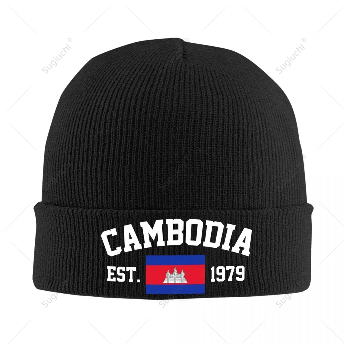 Unisex Cambodia EST.1979 Knitted Hat For Men Women Boys Winter Autumn Beanie Cap Warm Bonnet