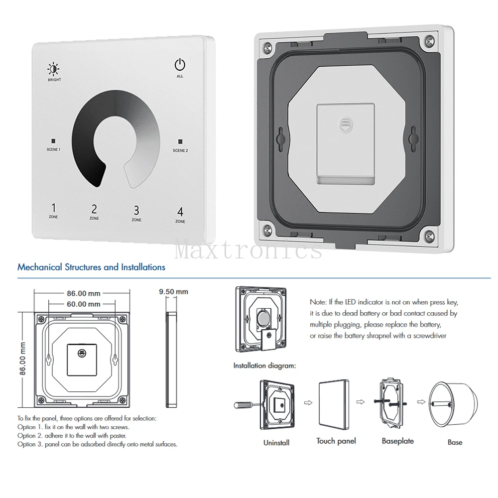 DC5-36V v1 led dimmer/sem fio 2.4g rf controle remoto interruptor de toque dimer para cor única cob 5050 3528 escurecimento luz de tira led