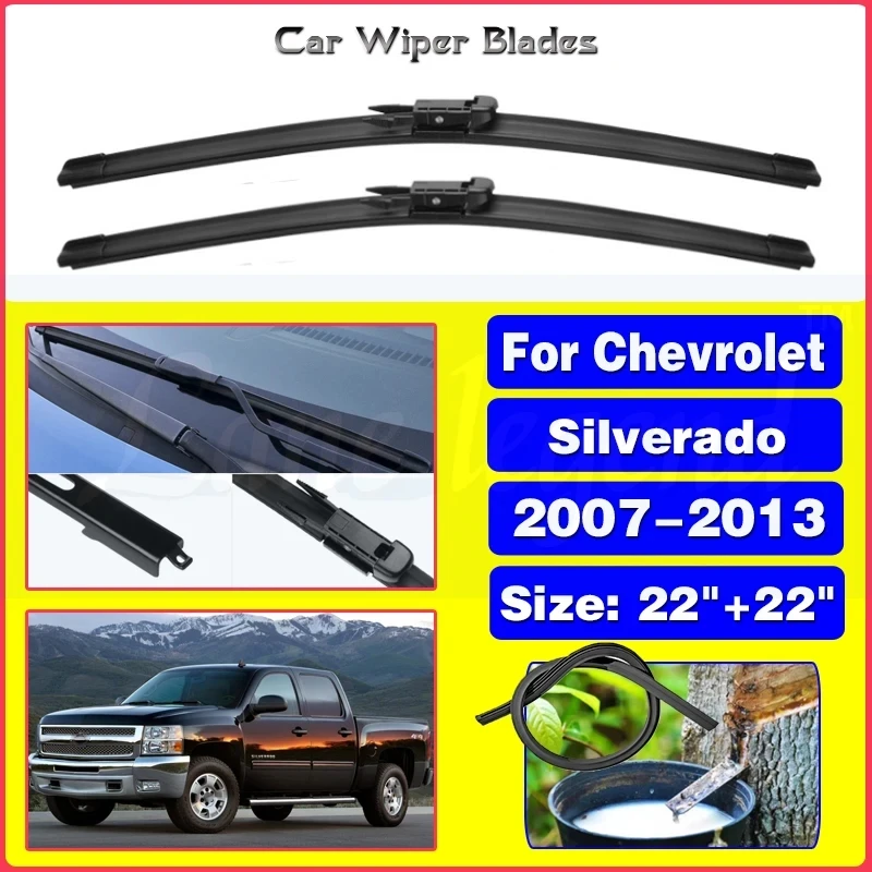 

Car Wiper For Chevrolet Silverado 2007-2013 2012 2011 Front Wiper Blades Soft Rubber Windscreen Wipers Auto Windshield 22"+22"