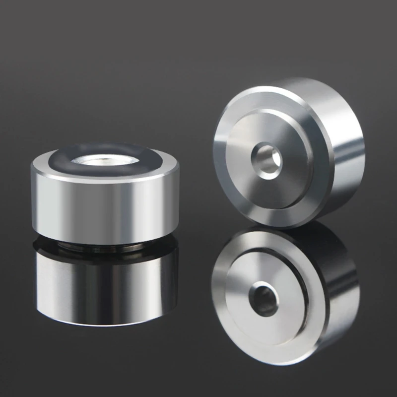 Almohadilla de pies de fijación antideslizante para altavoz, Base de amplificador de choque, cubierta de soporte de aleación de aluminio, amortiguador de aislamiento, 4 piezas