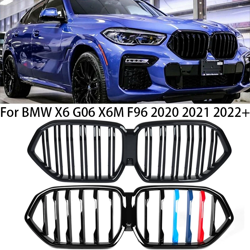 

Upgrade Car Front Radiator Grill Front Bumper Hood Grille For BMW X6 G06 X6M F96 2020 2021 2022+ M Performance Car Styling