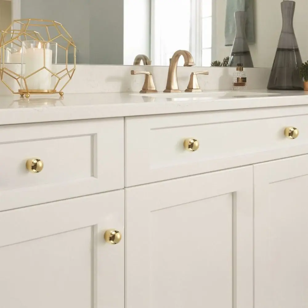PVD Gold Brass Cabinet Handle Light Luxury Beautiful Cabinet Door Handle Heavy Duty Solid Handle Long Handle Kitchen Cupboard