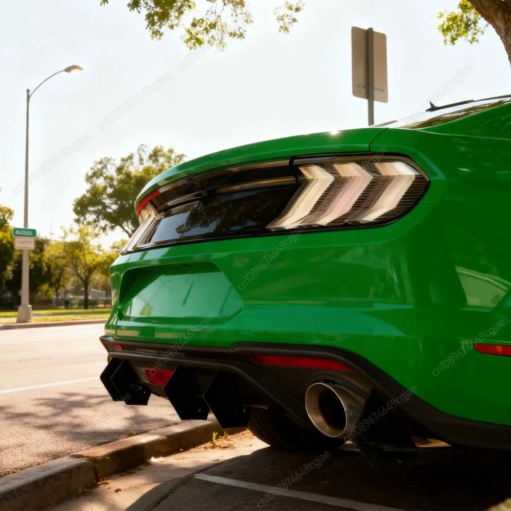 

Для Ford Mustang 2018 2019 2020 2021, черные обвесы, тюнинг, диффузор заднего бампера, сплиттеры, спойлеры, аксессуары для губ, украшение