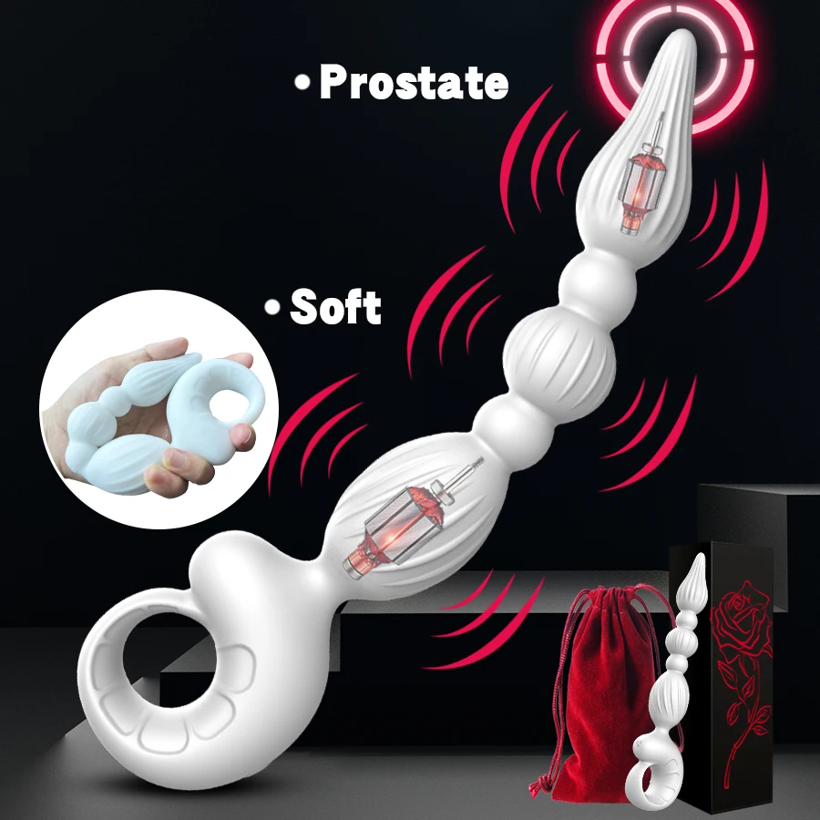 2 motor Anal Vibrator Gay Prostate Massager Anal Beads Butt Plug Vibrator Male Masturbator Sex Toys for Women Men Adults