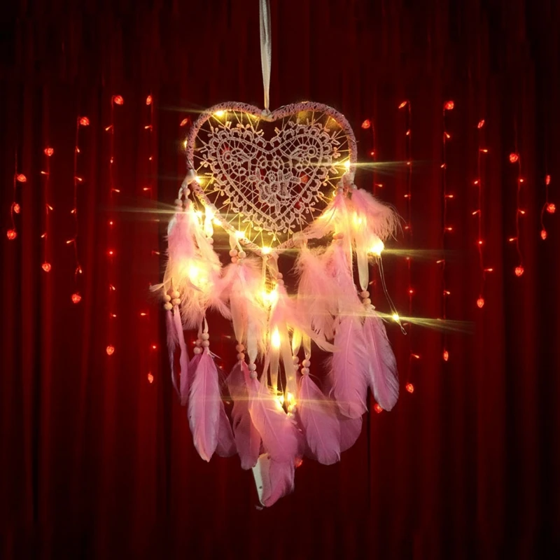 F92B METAL FLORAL HOEP CORAZÓN CORREA MACRAME Rings Catcher Dream MacRame Wall Crafts