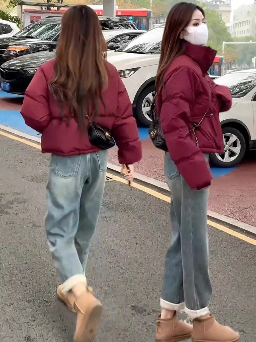 

Джинсы женские прямые с высокой талией на флисовой подкладке, осенне-зимние, новая модель, свободные, стройнящие, в стиле Harlan Dad Pants