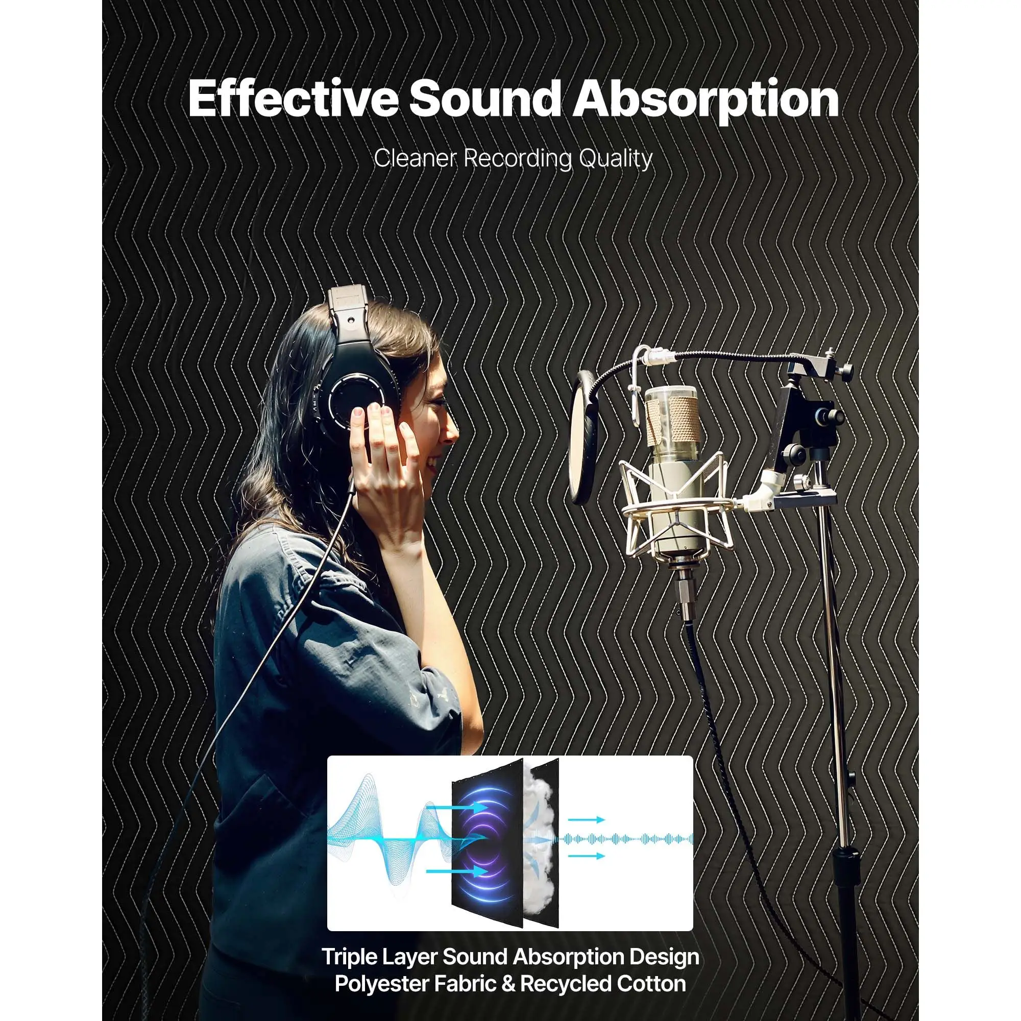 2 Pcs Sound Dampening Blankets, Soundproof Curtains with 96 x 80 in, Soundproof Blanket with Grommets, Studio Grommeted Blanket,