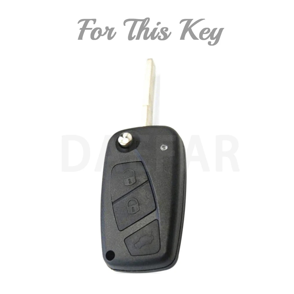 3 Buttons TPU Flip Folding Remote Car Key Shell Case for Fiat Punto Ducato Iveco Stilo Panda Doblo Bravo Protector