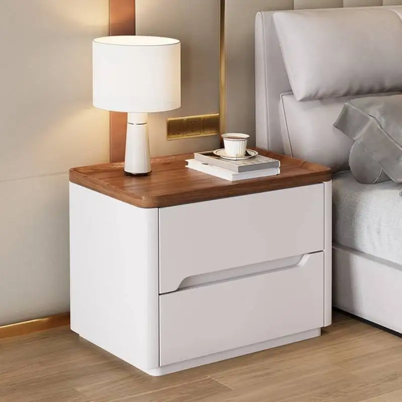

Glossy Designer Bedside Table Brass Elegant Wooden Aesthetic Nightstand Modern Minimalist Mesita De Noche Dormitorio Furniture