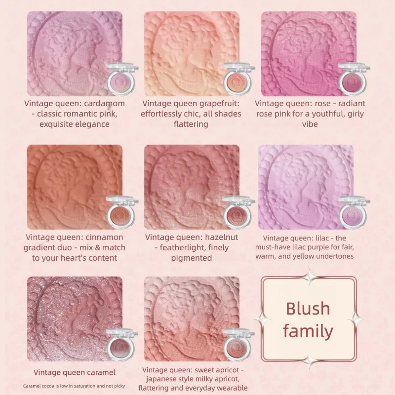 

New Gradient Embossed Blush In A Natural Swelling Color, Affordable And Niche Blush For Girls