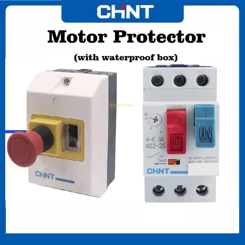 

Защитное устройство для двигателя CHNT NS2-25 с водонепроницаемым корпусом NS2-MC01, промышленный выключатель защиты двигателя NS2