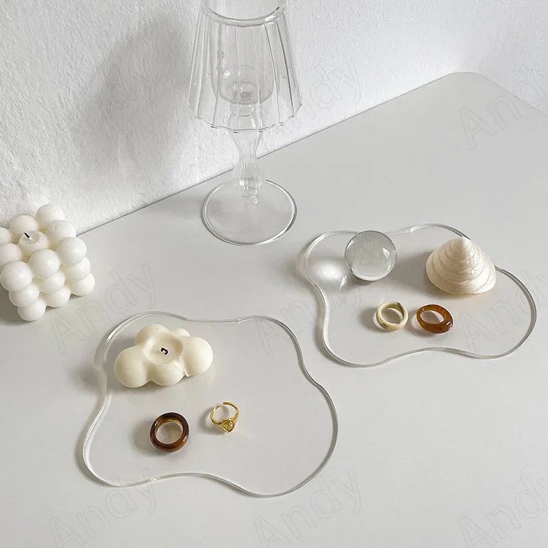 Modern Acrylic Tray Minimalist Art Bedroom Jewelry Organizer Irregular Dessert s Home Decoration Desktop Storage