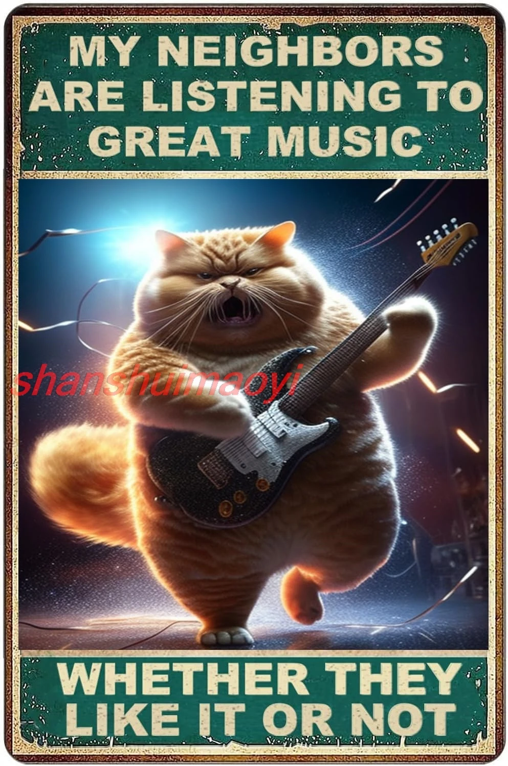 Vintage Music Decor,My Neighbors Are Listening To Great Music Retro Wall Art,Gift For Music Enthusiasts,Office Decor Ho sha sign