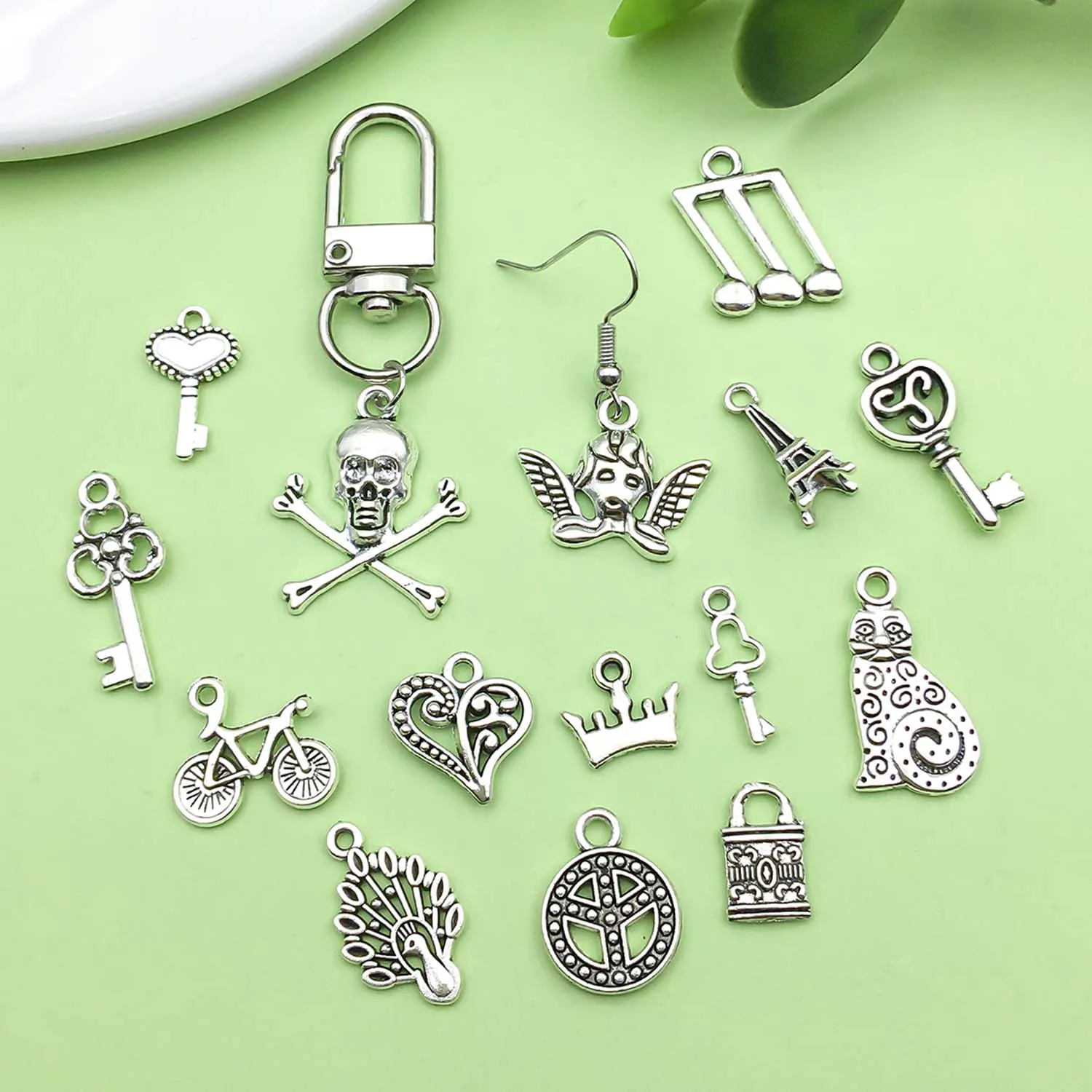 30pcs Antique Silvery Charms Alloy Various Styles Pendants for DIY Bracelets Necklaces Earrings Jewelry Making Accessories - view 4