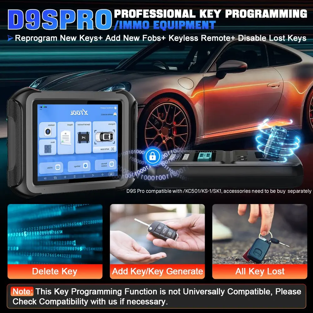 EU Warehouse XTOOL D9S Pro EU Car Key Programming All Key Lost Key Pin Code Reader Obd2 Scanner Vehicle Diagnosis Machine view 3