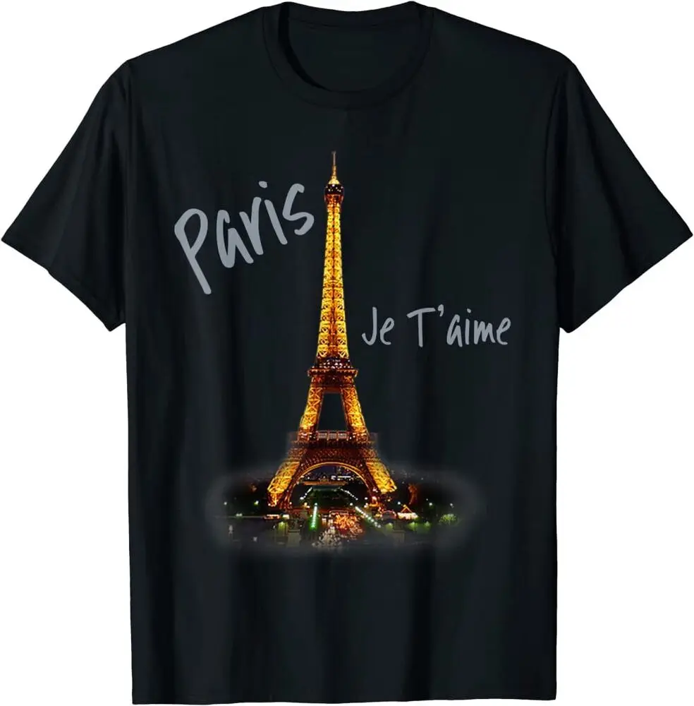 Retro Eiffel Tower Paris Shirt Vintage I Love Paris France Shirt Unisex T-Shirt  High Quality 100%Cotton Short Sleeve