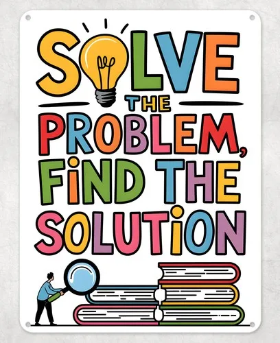 Solve the Problem Learning Metal Poster Wall Tin Sign School Teacher Gift Plaque --Tin Sign