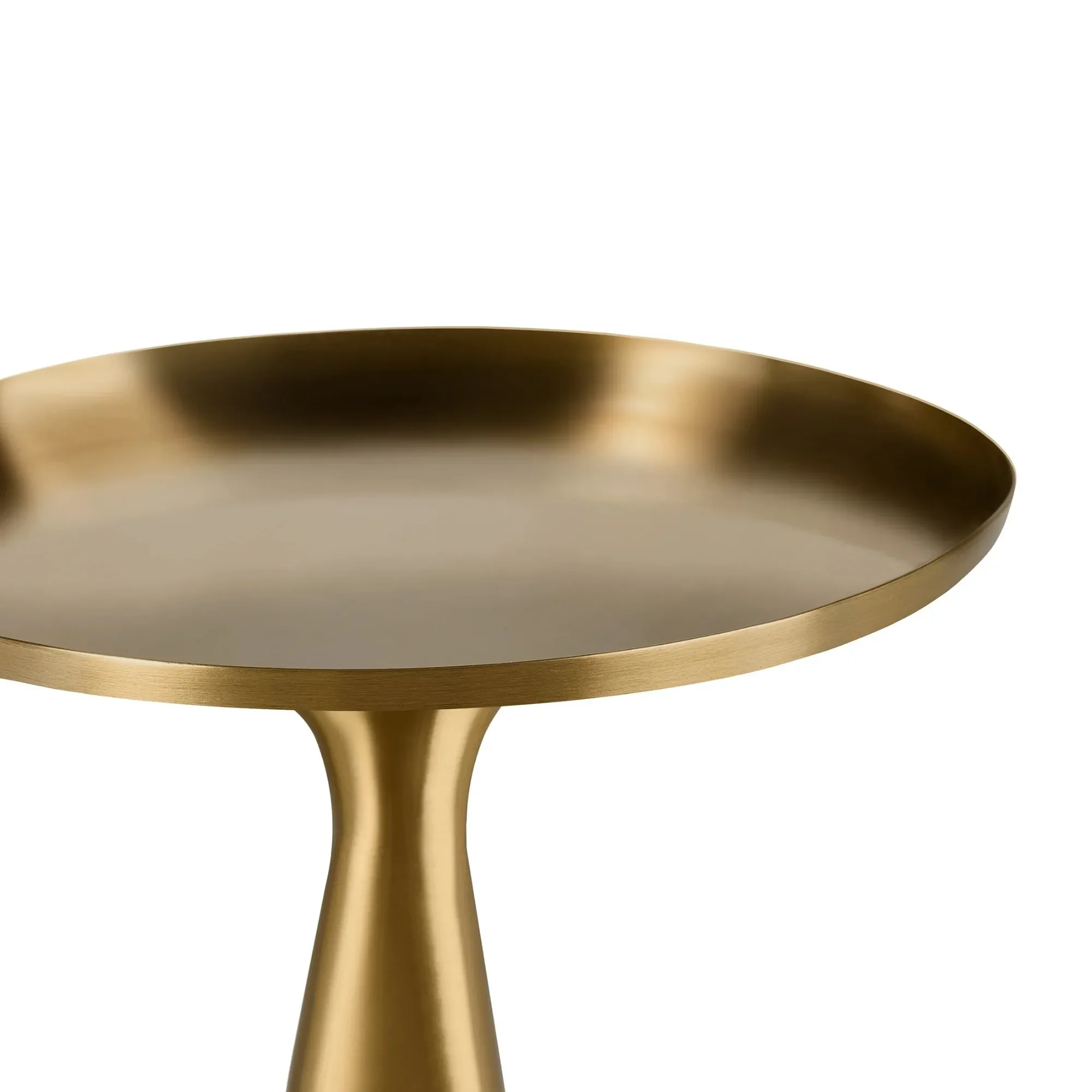 Gold Aged Brass Drink Table, No Assembly Required Side Table for Patio, Deck, Poolside & Outdoor Use, Lightweight