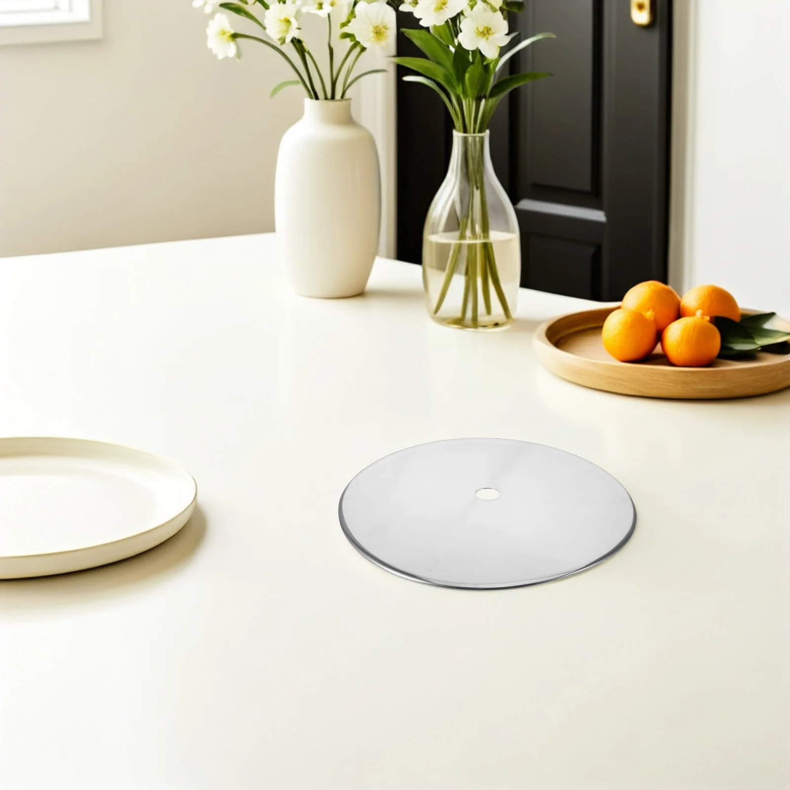 

Stainless Steel Hot Pot Ring 31.5Cm Induction Adapter Plate Sinking Cooktop Diffuser For Spill Prevention Table Overflow