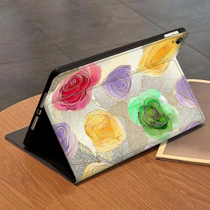 

Colorful Rose Pattern Flower For Samsung Galaxy Tab A A7 A8 A9 A11 S6 S11 10.1 10.4 10.5 Inch Lite Plus Cover Tablet Case